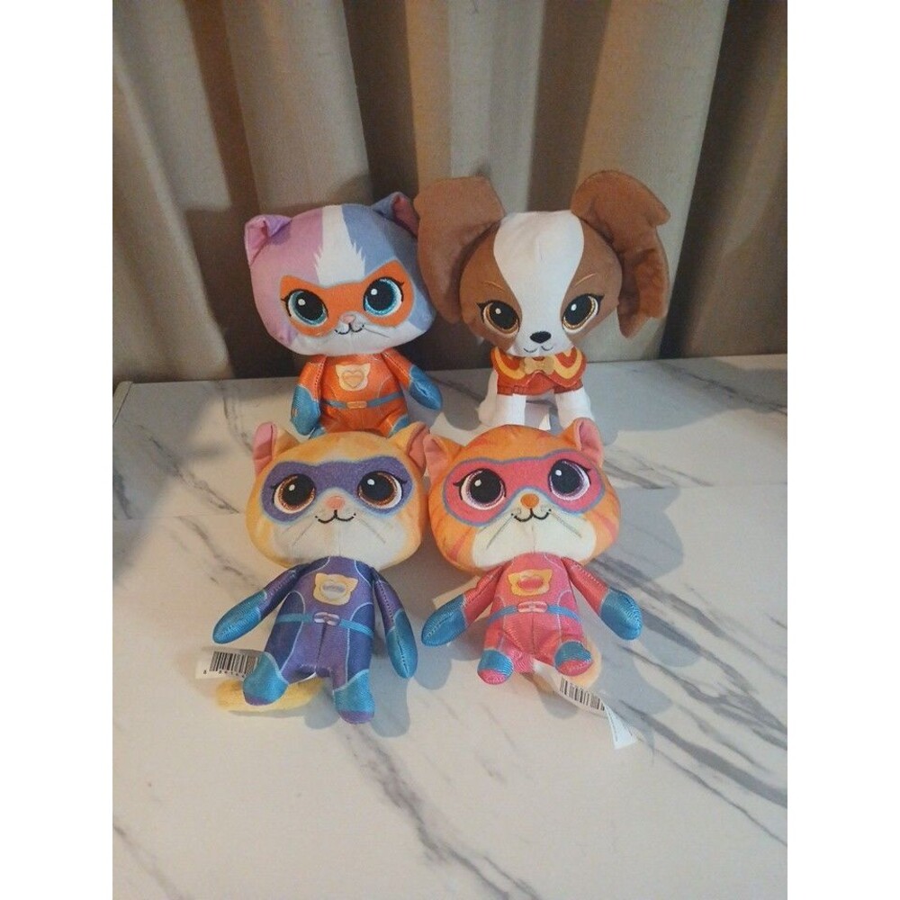 Disney Jr Super Kitties Sparks Ginny Buddy Puppypaws Set of 4 6" Plush Lot